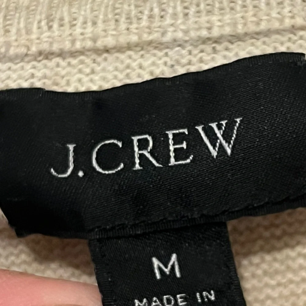 J. CREW Men’s Beige Striped Crewneck Sweater Size M